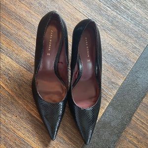 Black Snakeskin Heels